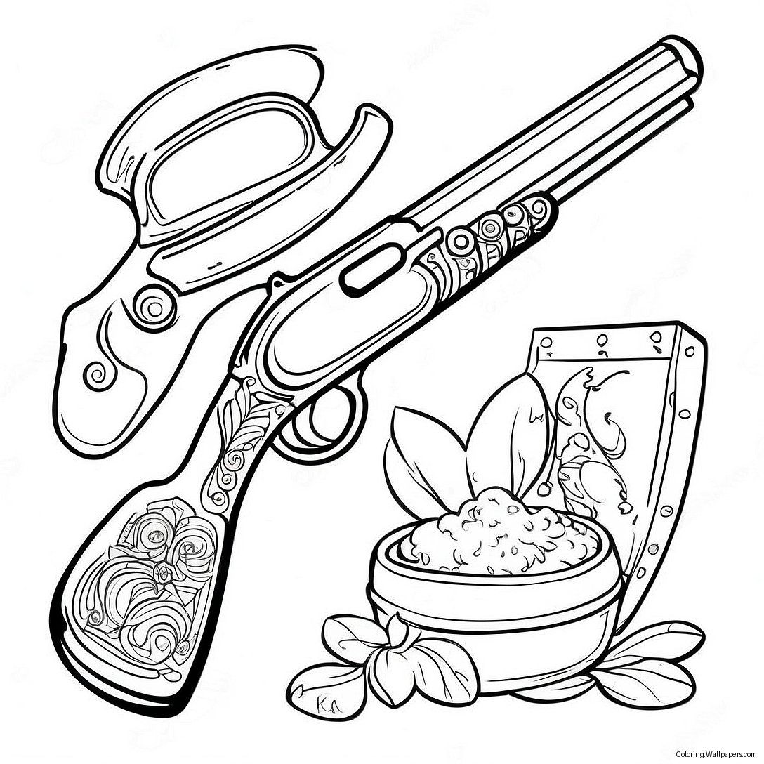 Vintage Shotgun Coloring Page 38196