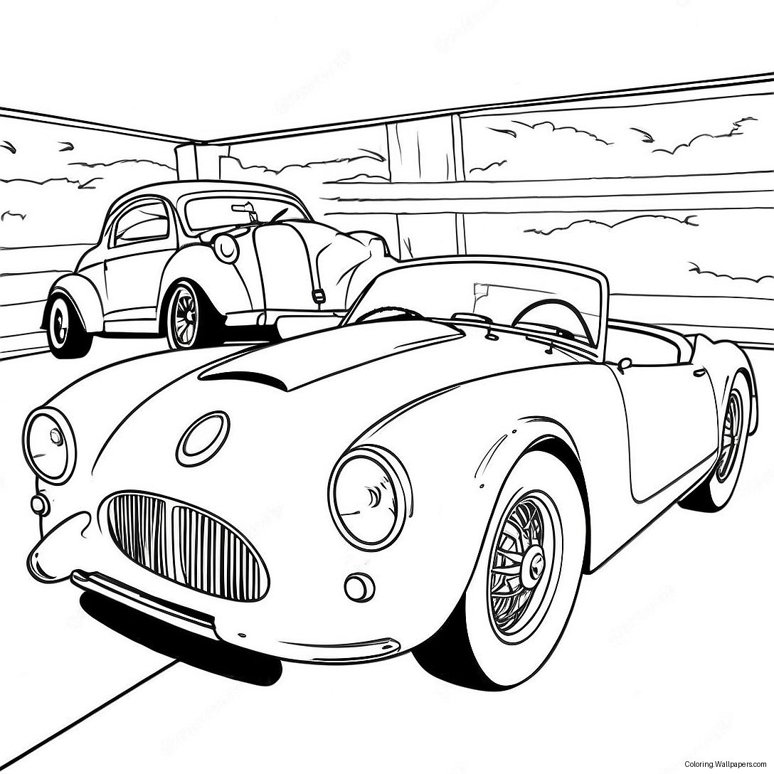 Vintage Sports Car Coloring Page 30287
