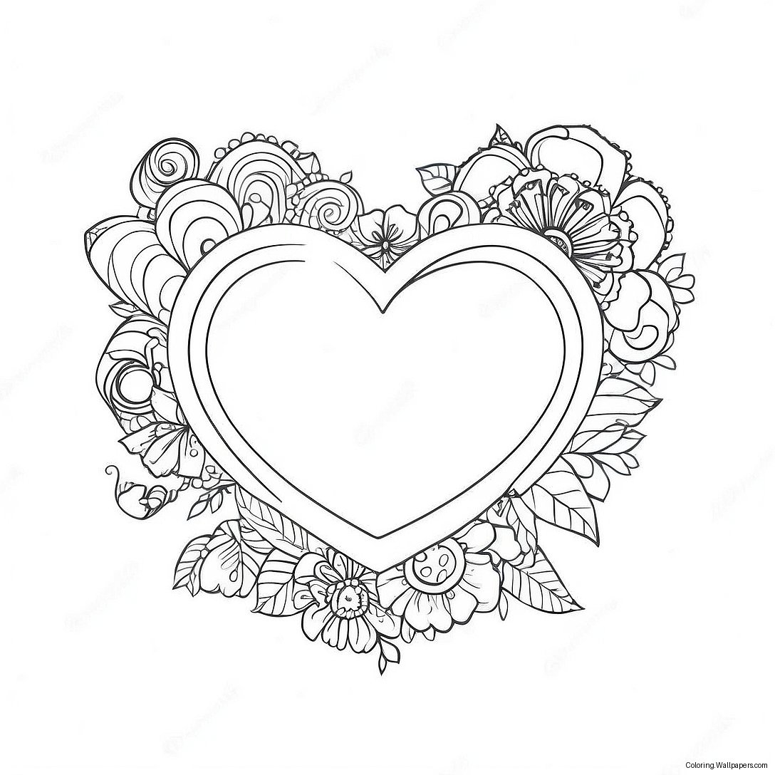 Pagina Da Colorare Di Cuore Vintage Di San Valentino 49710