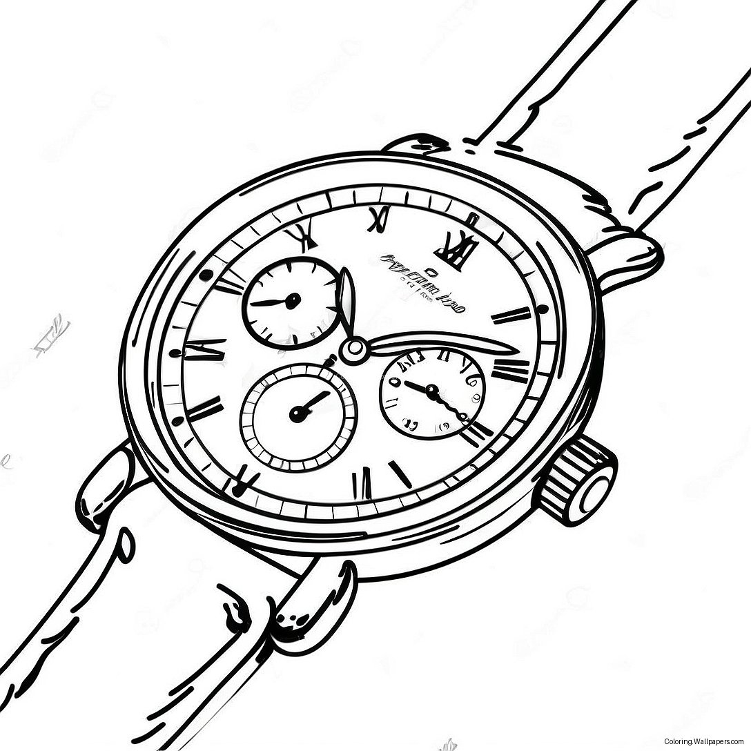 Vintage Watch Coloring Page 31385
