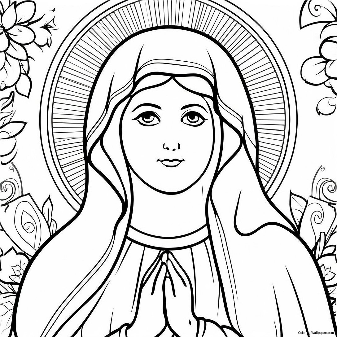 Virgin Mary Coloring Page 14441