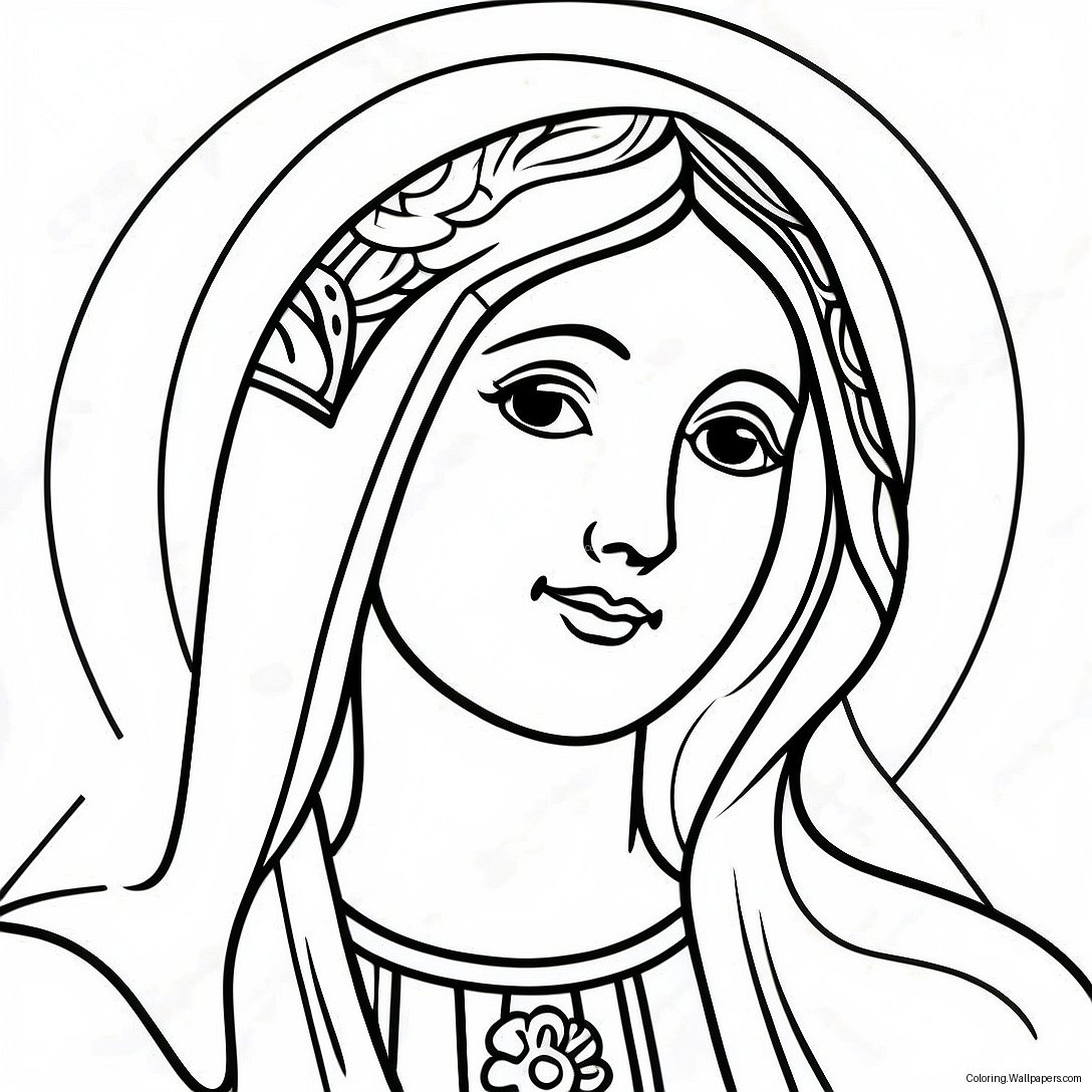 Virgin Mary Coloring Page 14442