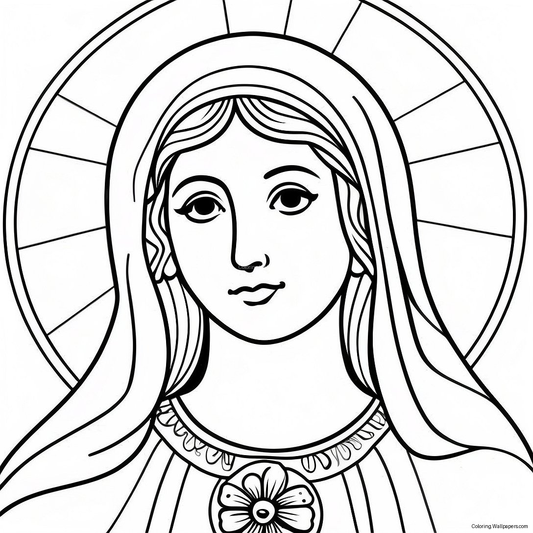 Virgin Mary Coloring Page 14443