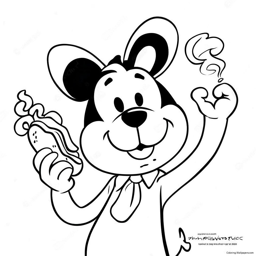 Wakko Warner Eating A Hot Dog Coloring Page 17217