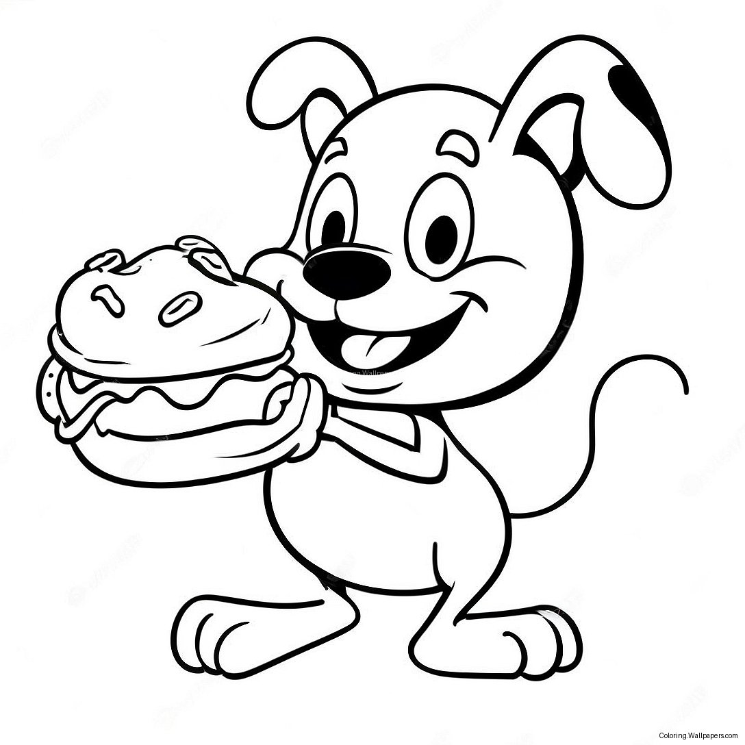 Wakko Warner Eating A Hot Dog Coloring Page 17220