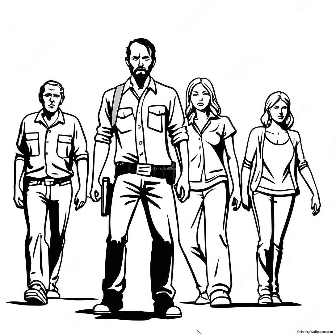 Page À Colorier Personnages Walking Dead En Action 26948