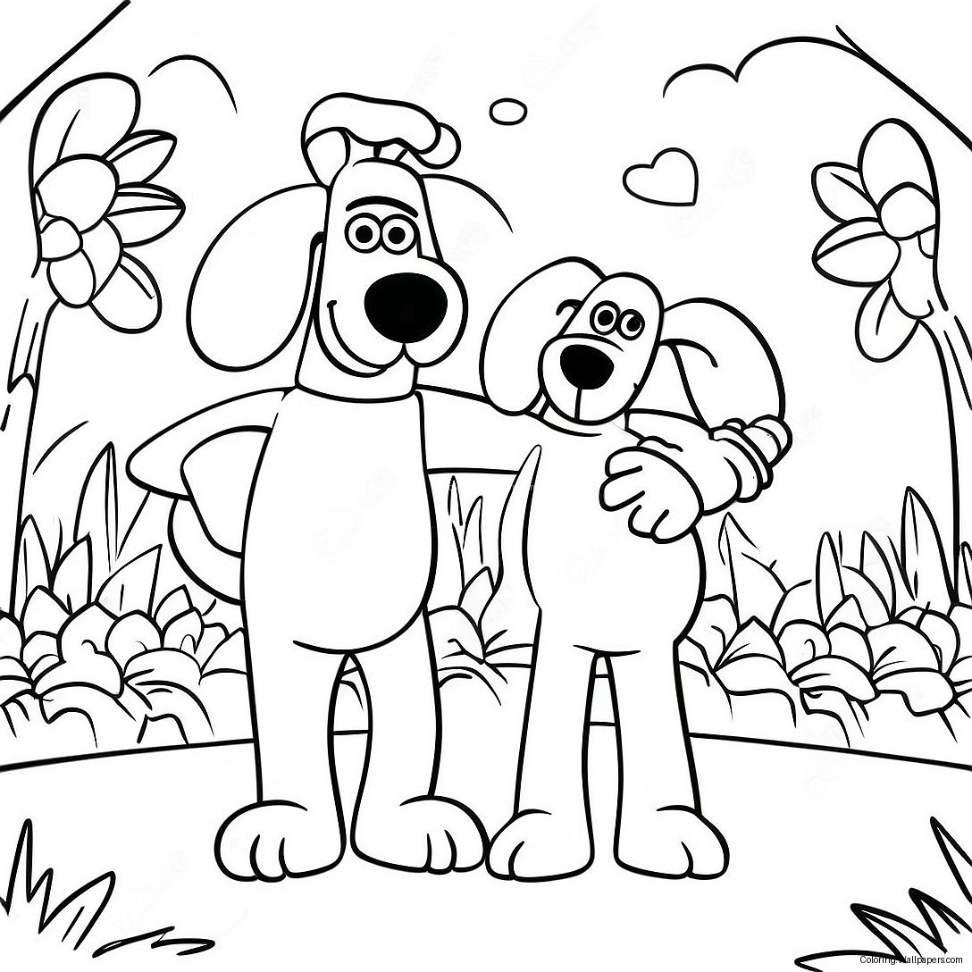 Wallace And Gromit In The Garden Coloring Page 29912