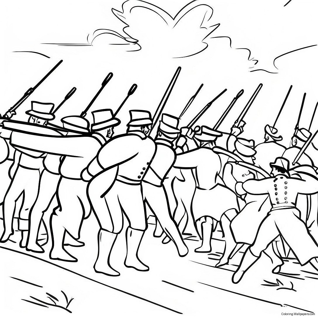 War Of 1812 Battle Scene Coloring Page 44034