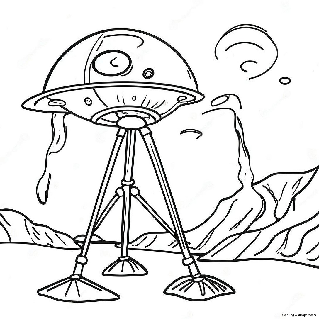 War Of The Worlds Martian Tripod Coloring Page 36740