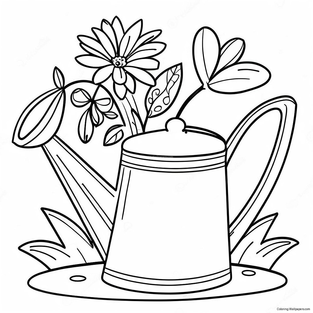 Watering Can Coloring Page 35440