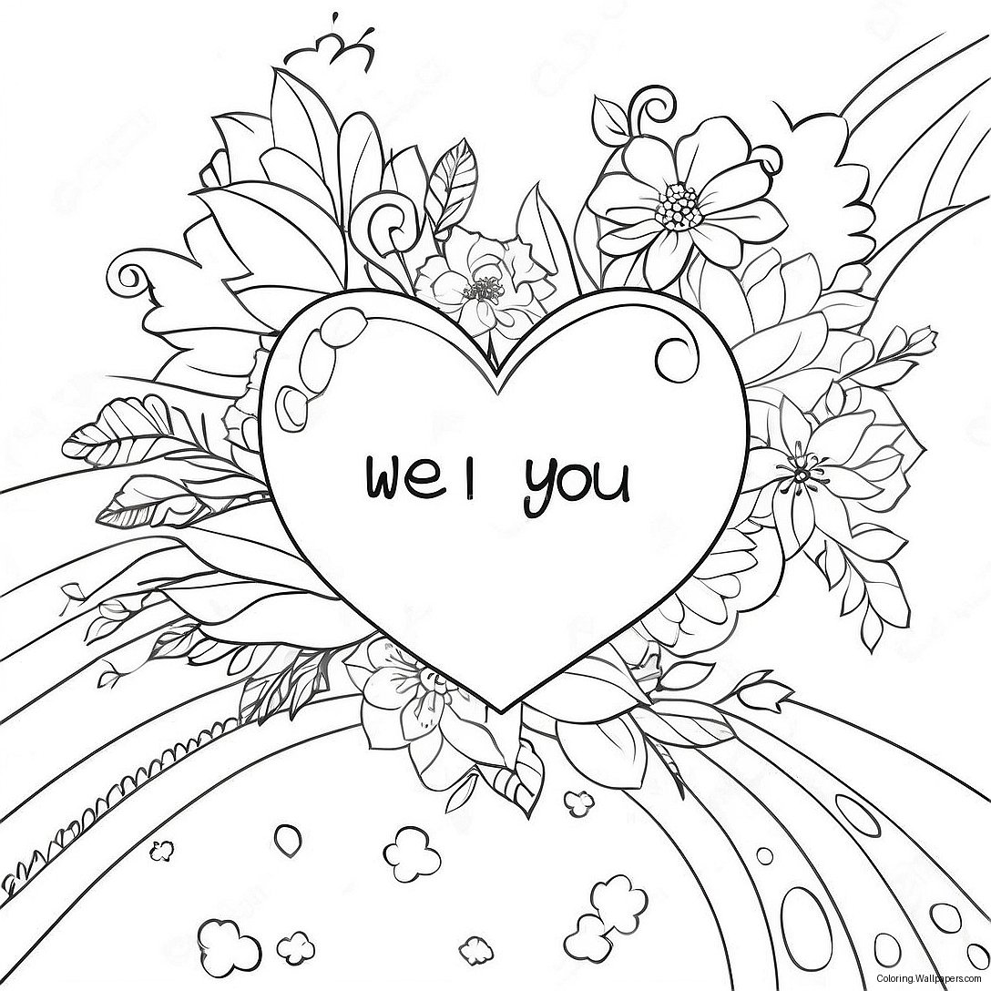 We Love You Heart Coloring Page 12768