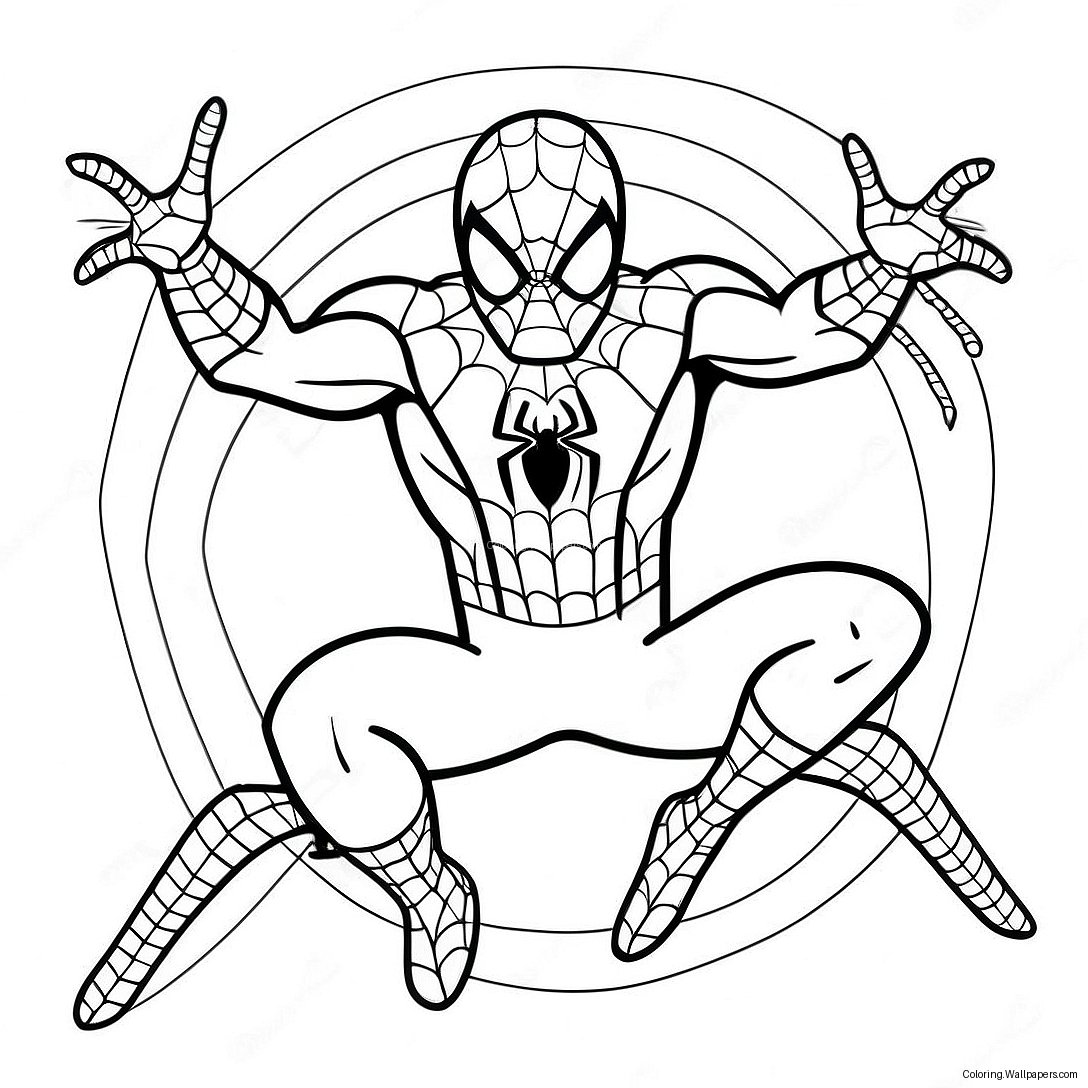 Web-Slinging Spidey Coloring Page 11426