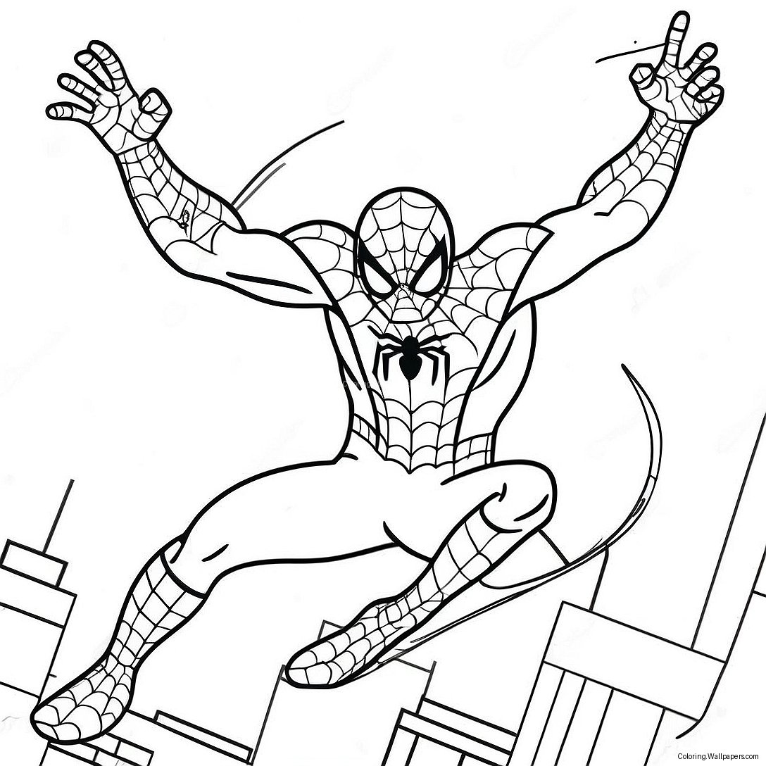 Web-Slinging Spidey Coloring Page 11427