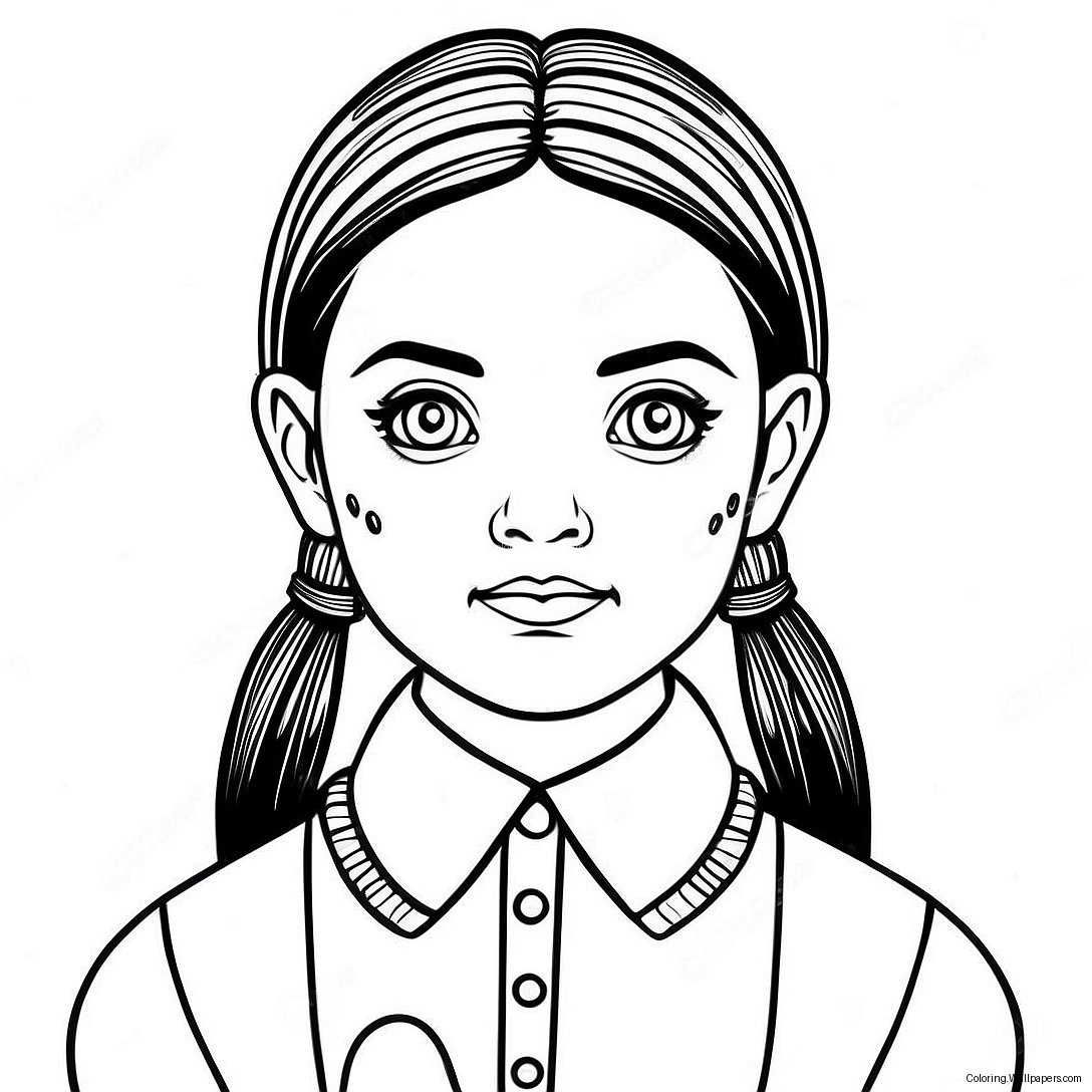 Wednesday Addams Coloring Page 8918