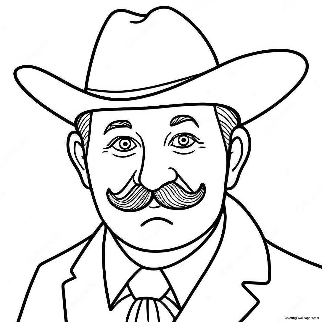 Weird Strict Dad With A Mustache Coloring Page 50318