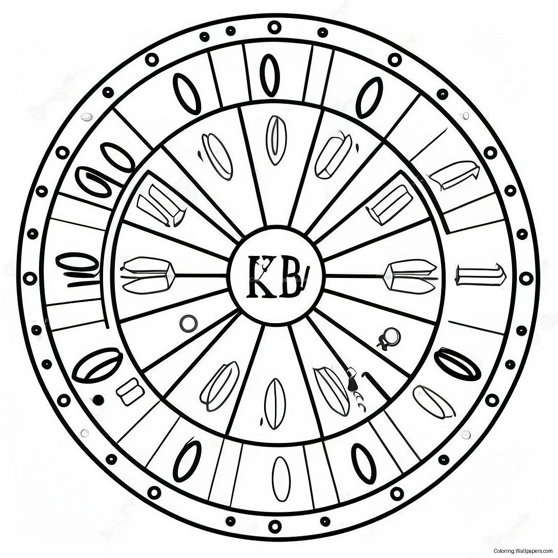 Glücksrad Spielbrett Ausmalbild 55221