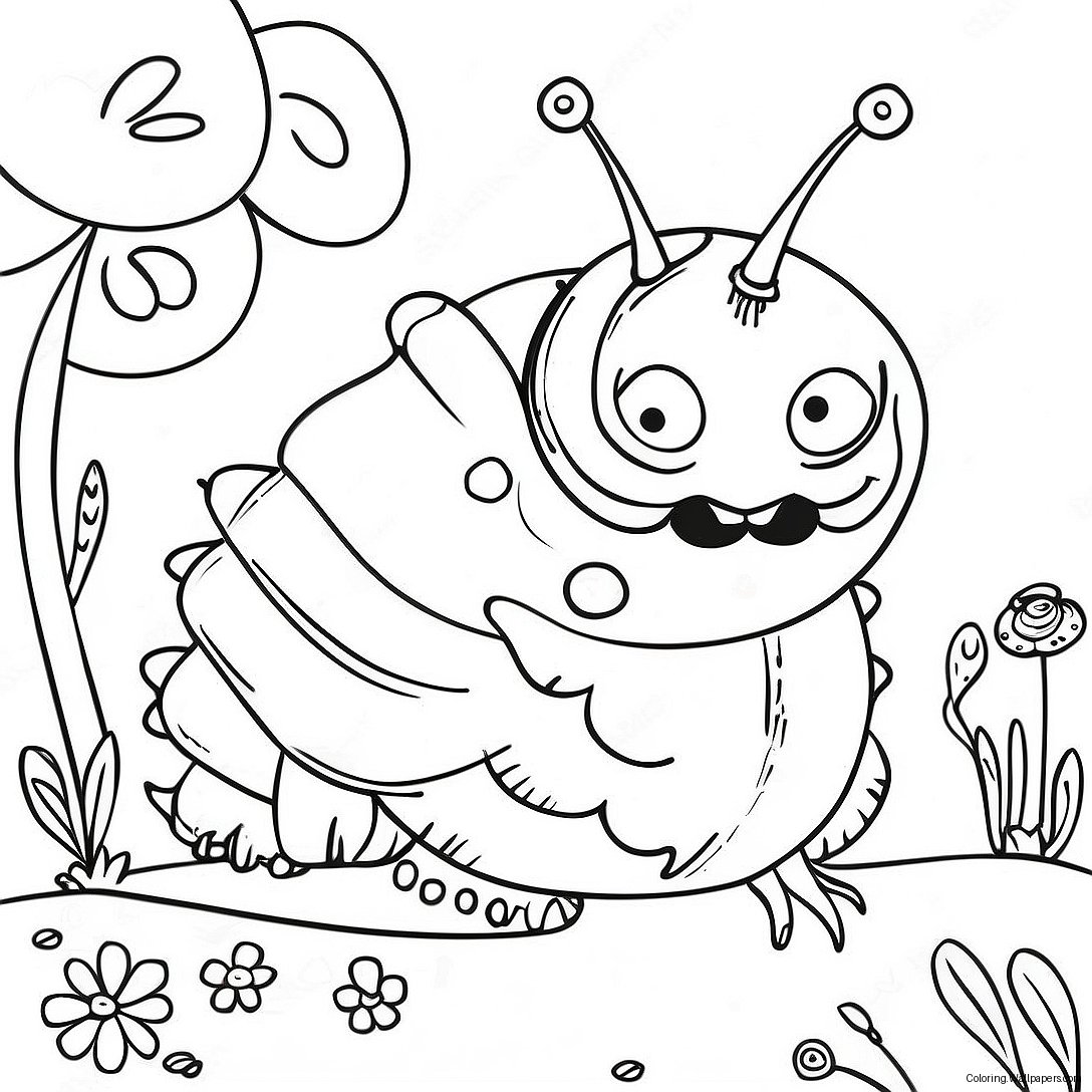 Whimsical Caterpillar In Wonderland Coloring Page 25258