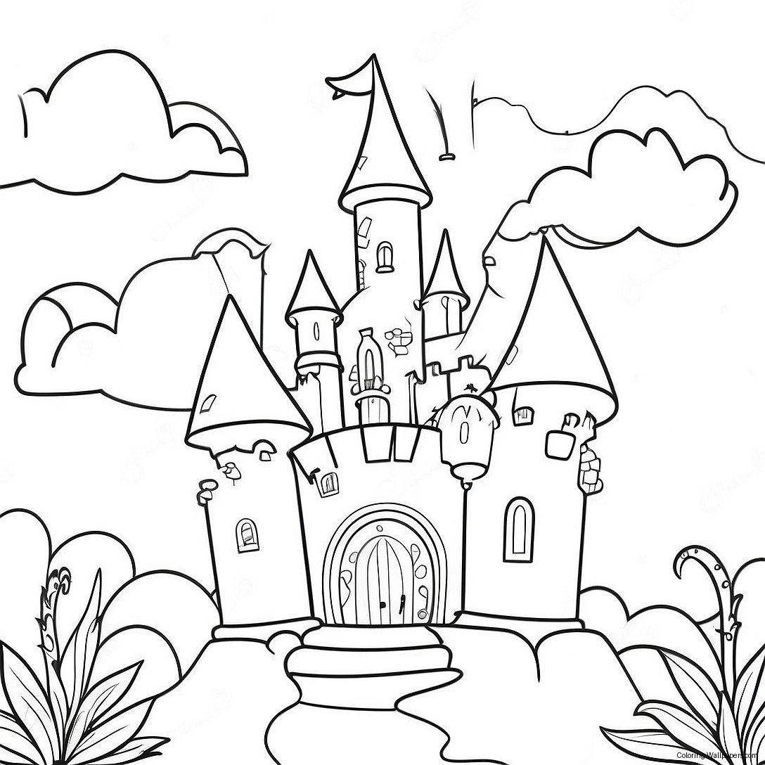 Page À Colorier Château Fantastique Fantaisiste 8095