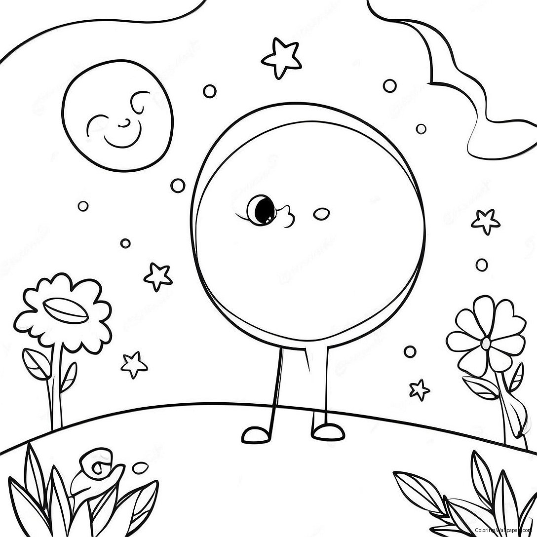 Whimsical Moonlit Night Coloring Page 14188