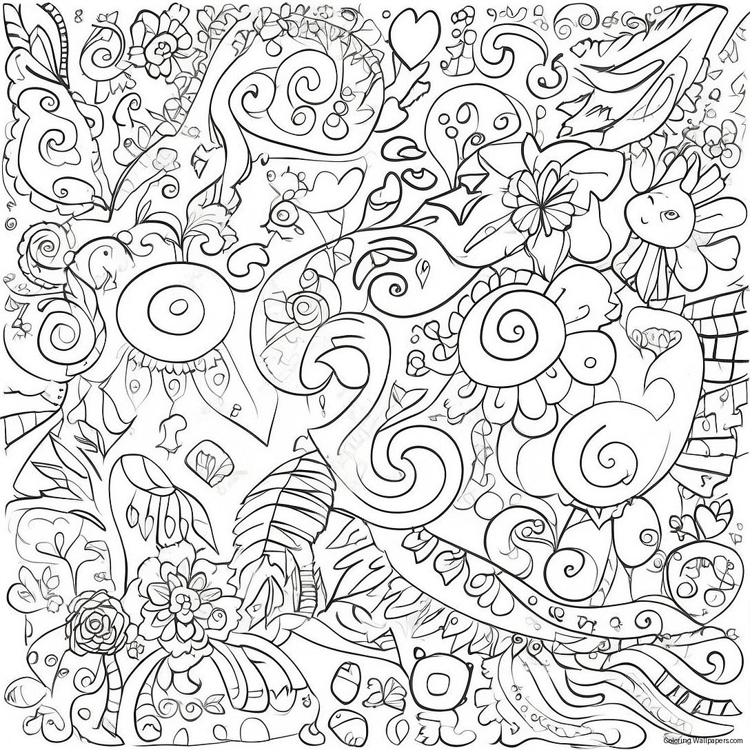 Whimsical Scribbles Coloring Page 53008