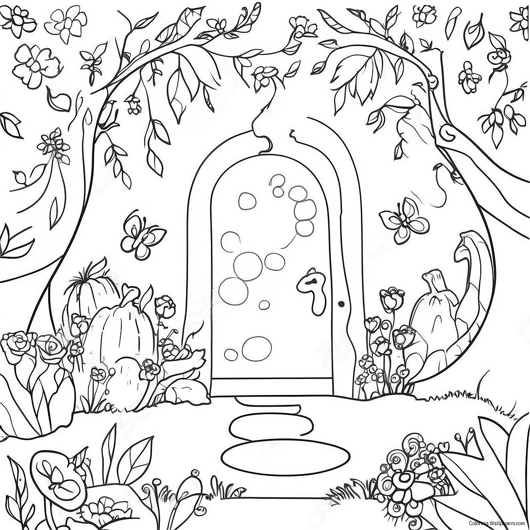 Whimsical Secret Garden Coloring Page 29632