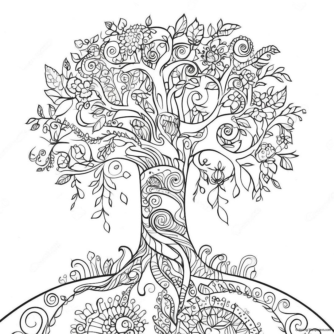 Página Para Colorear Del Árbol De La Vida Caprichoso 47099