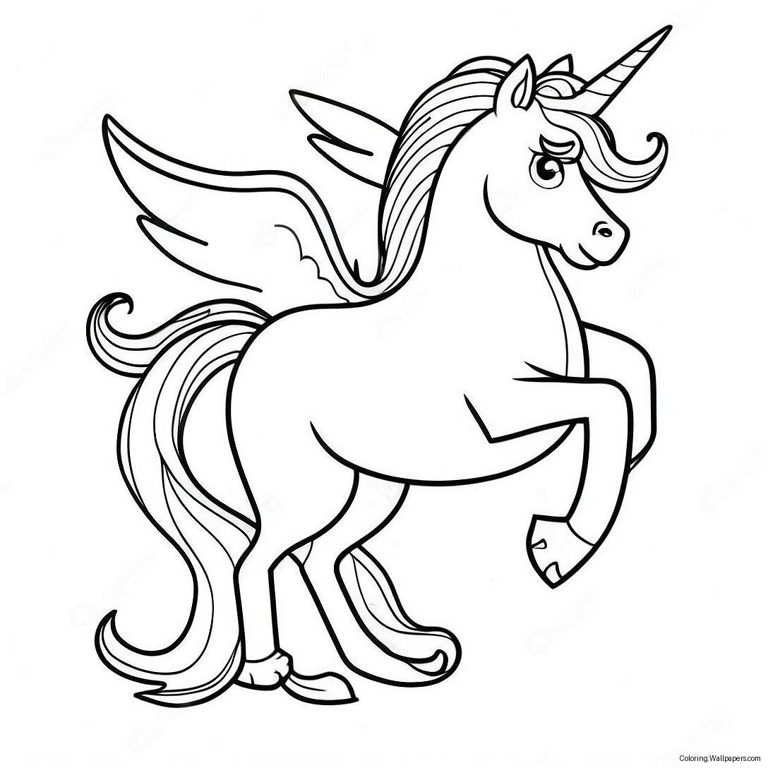 White Unicorn Coloring Page 35382