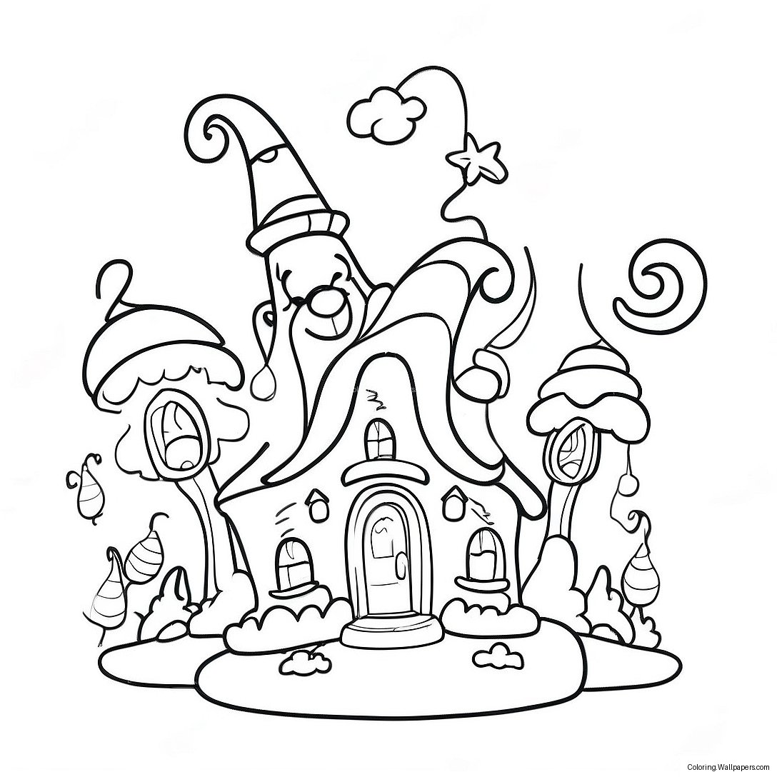 Whoville Houses Coloring Page 7863