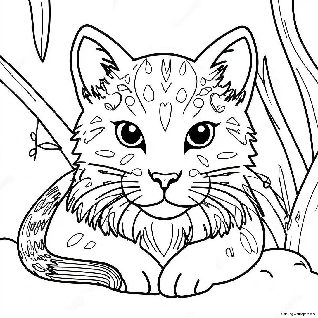 Wild Cat Coloring Page 33296