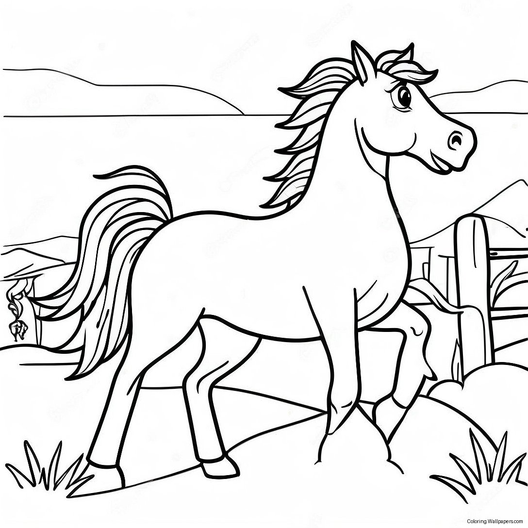 Página Para Colorir De Cavalo Selvagem 50057