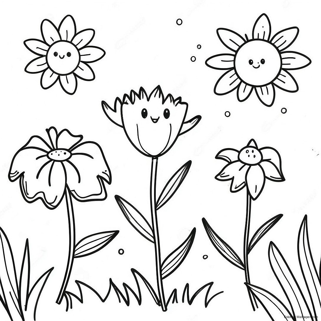 Wildflower Garden Coloring Page 46924