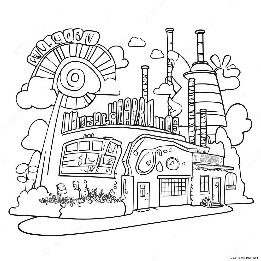 Willy Wonka's Whimsical Factory Coloring Page 13433