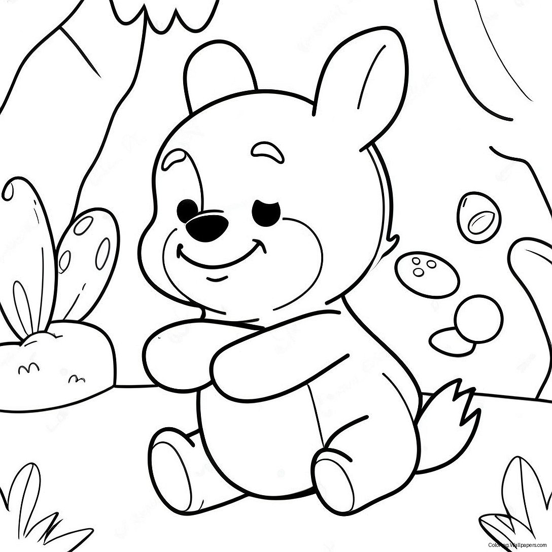 Página Para Colorear De Winnie The Pooh Y El Conejo De Pascua 24357