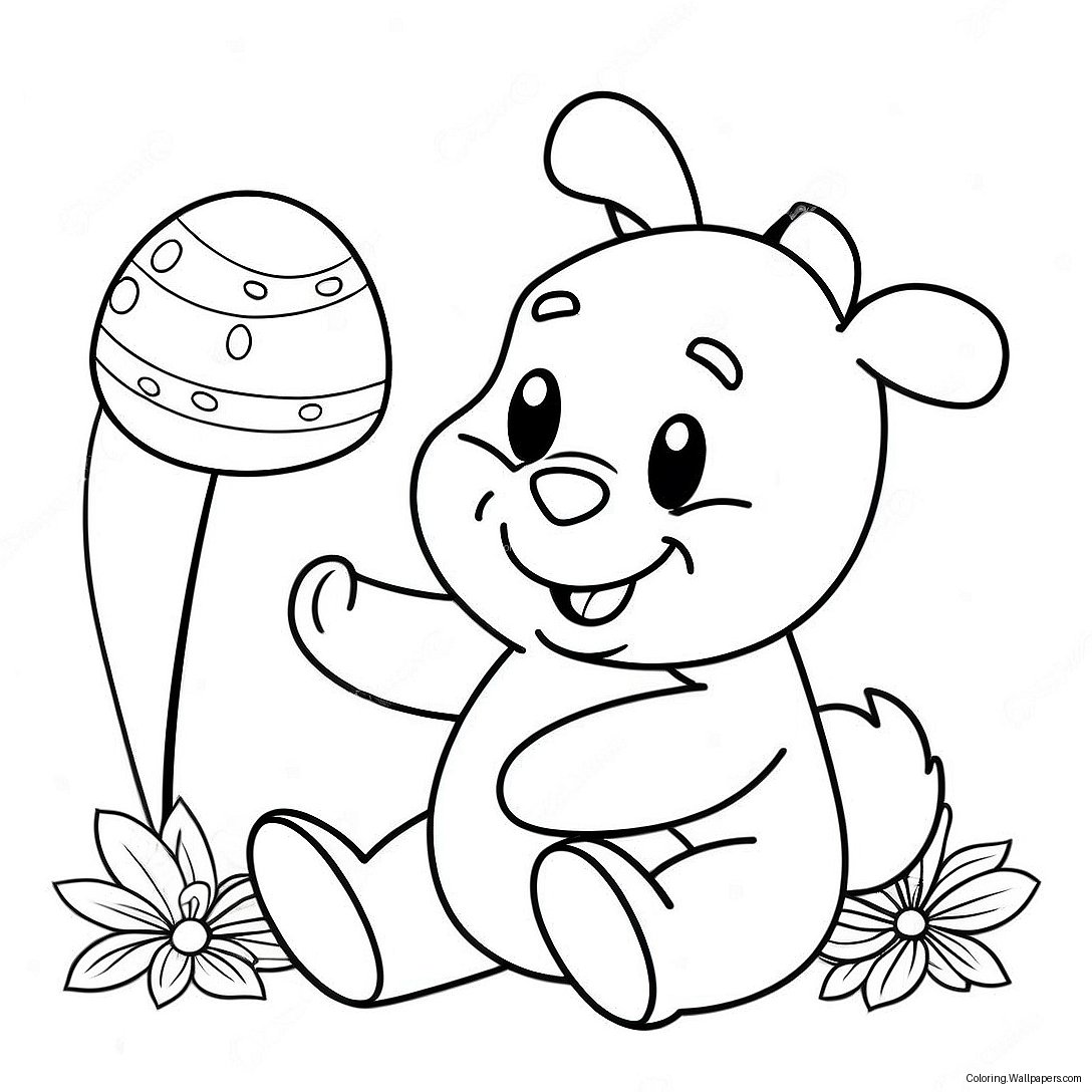 Página Para Colorear De Winnie The Pooh Y El Conejo De Pascua 24360