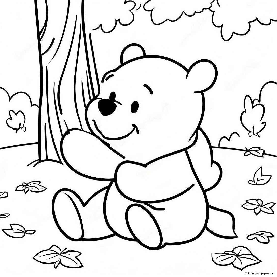 Winnie The Pooh Fall Coloring Page 37989