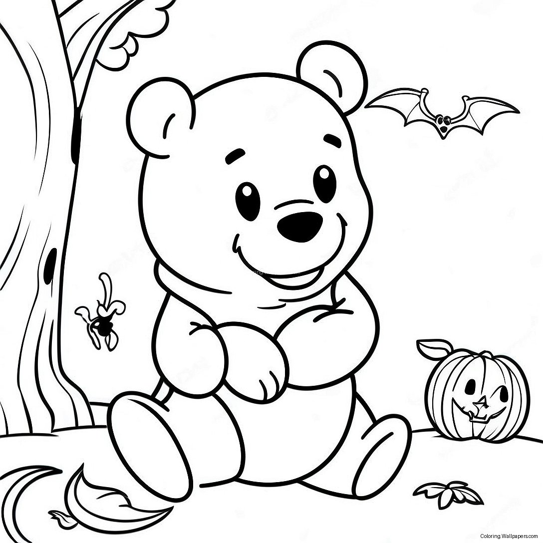 Pagini De Colorat Cu Winnie The Pooh De Halloween 11541