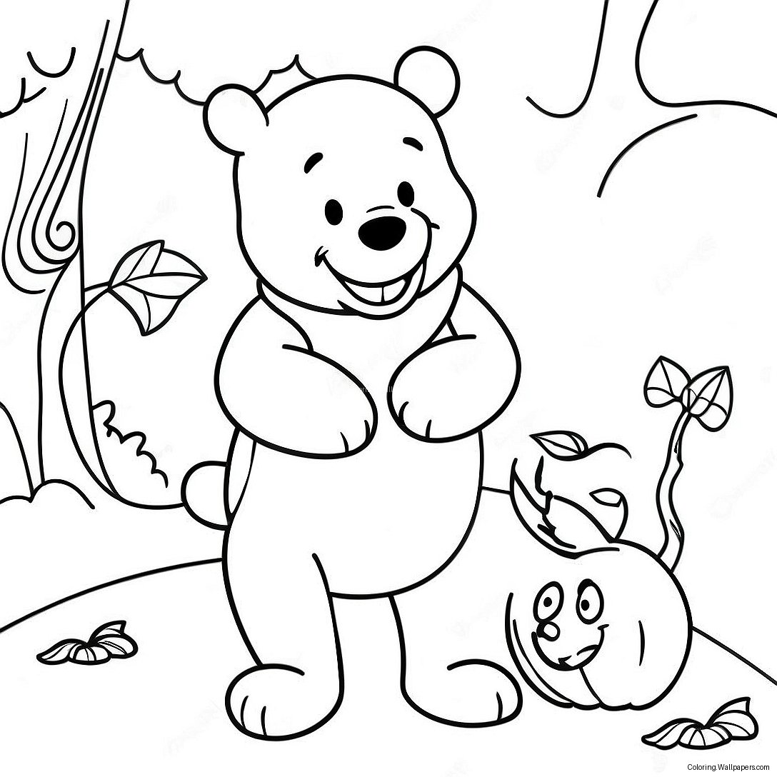 Página Para Colorear Winnie The Pooh De Halloween 11543