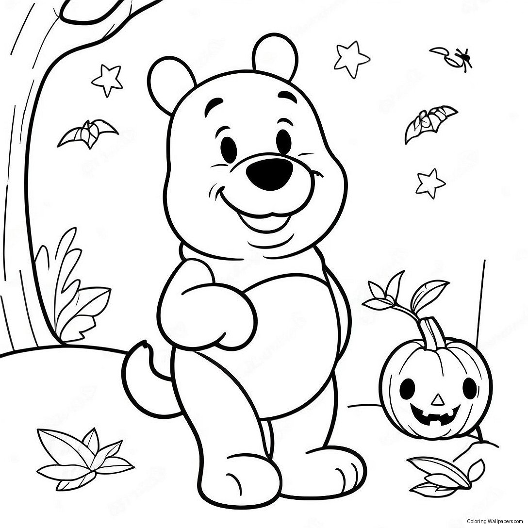 Pagina Da Colorare Di Winnie The Pooh Per Halloween 11544