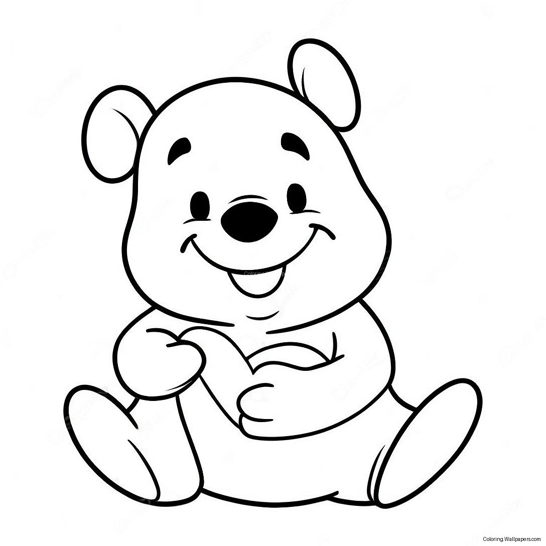 Winnie The Pooh Holding A Heart Coloring Page 17887