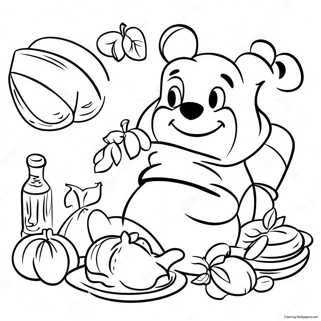 Farvelægningsside Til Winnie The Pooh Thanksgiving Fest 33497