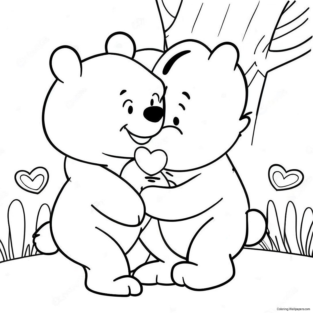 Página Para Colorear De Winnie The Pooh Para El Día De San Valentín 29598