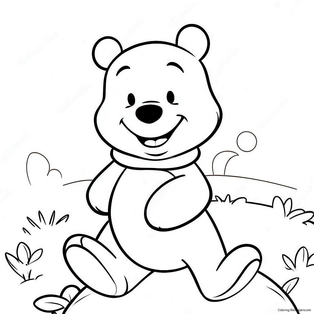 Página Para Colorir Do Winnie The Pooh Com Um Grande Sorriso 17881