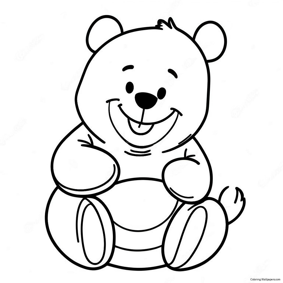 Winnie The Pooh With A Big Smile Coloring Page 17883