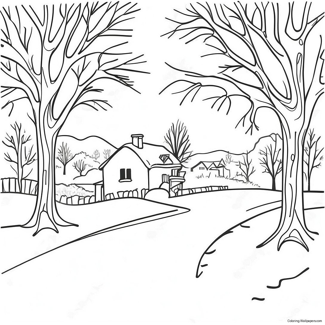 Winter Adult Coloring Page 4249