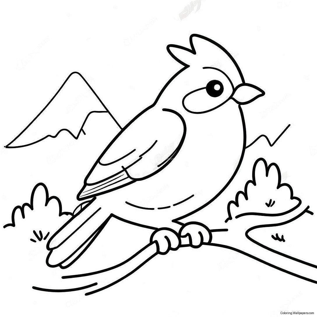 Winter Bird Coloring Page 42379