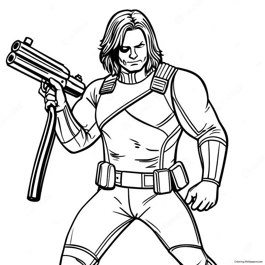 Winter Soldier Action Pose Coloring Page 34779