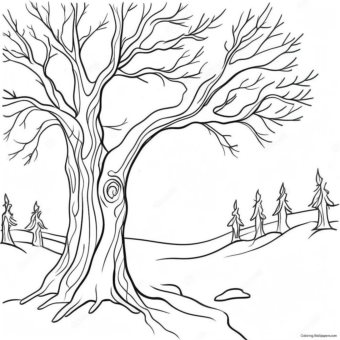 Winter Tree Coloring Page 32025