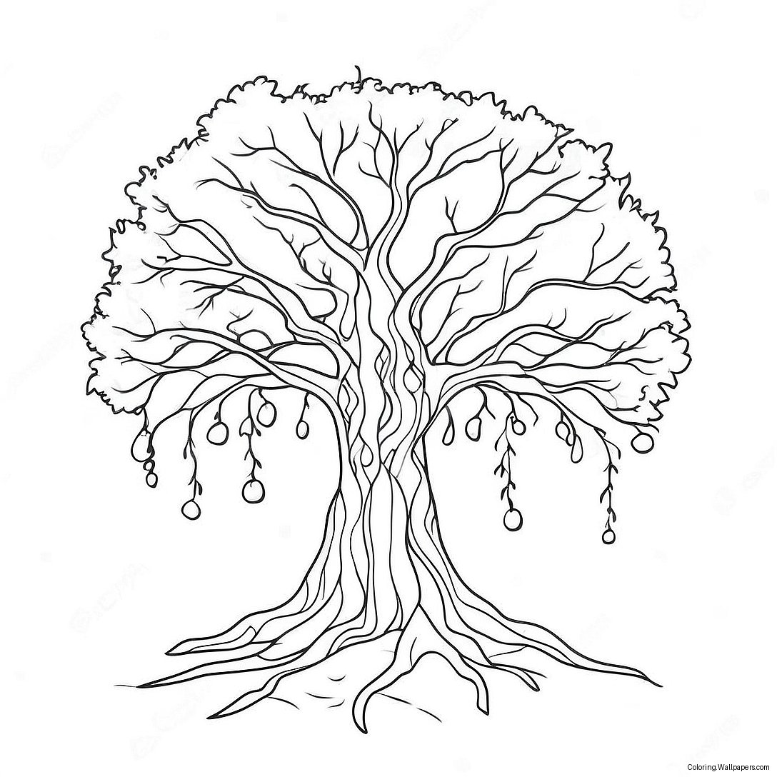 Winter Tree Coloring Page 32028