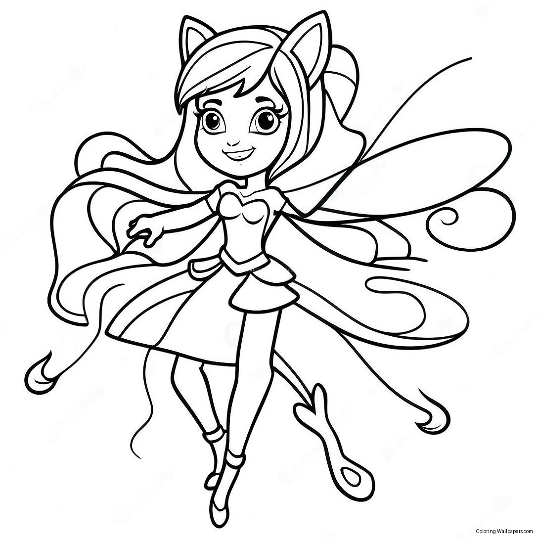 Winx Club Stella Magisk Transformasjon Fargeleggingsark 47499