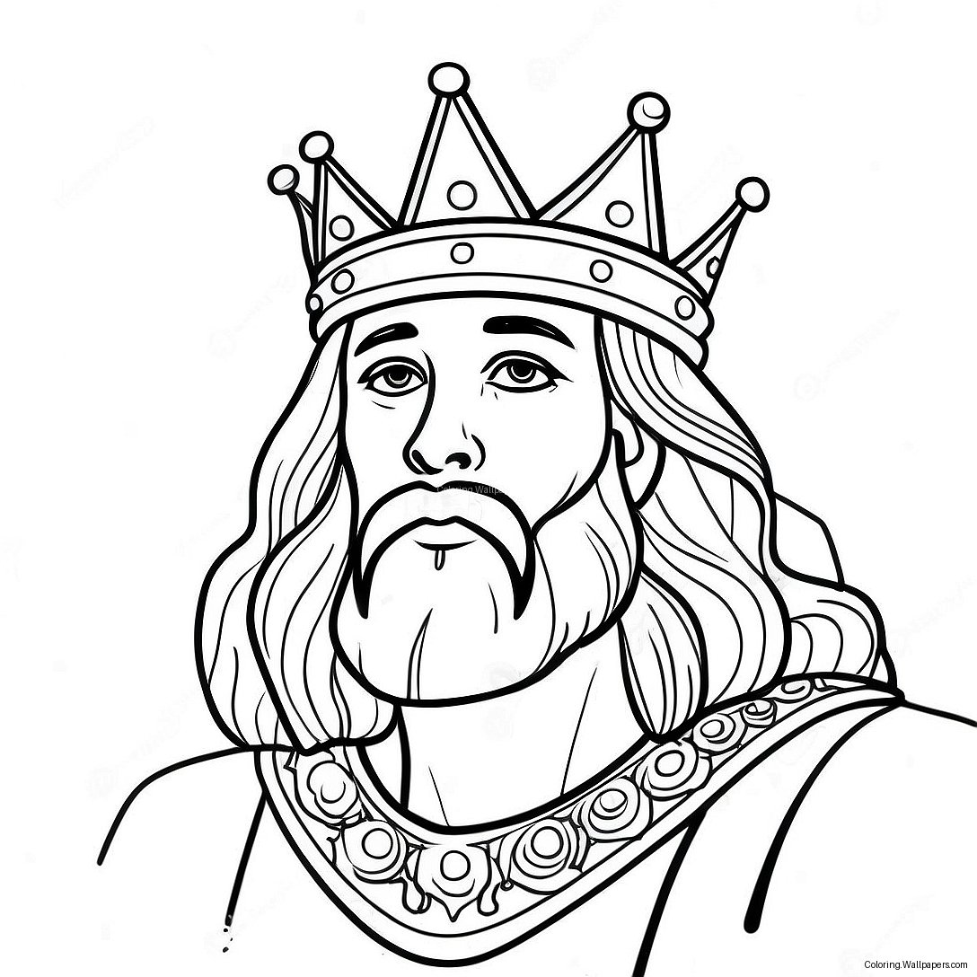 Wise King Solomon With A Crown Coloring Page 25603